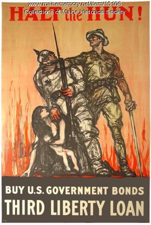 Halt the Hun, World War 1 poster, ca. 1918