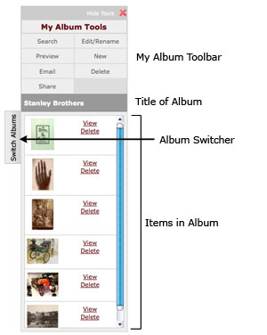 The album toolbar
