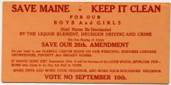 #15758 Prohibition election card, 1911 / Maine Historical Society