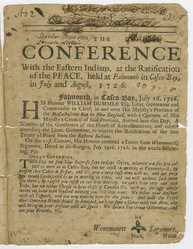 The Conference with the Eastern Indians, at the Ratification of the Peace in Falmouth, 1726 