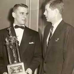 Bob Cote Boston College award with JFK
