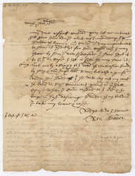 Letter to John Winthrop, circa 1645, Coll. 60, box 1/1