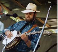 Bill Smith playing a Cox banjo, 1992
